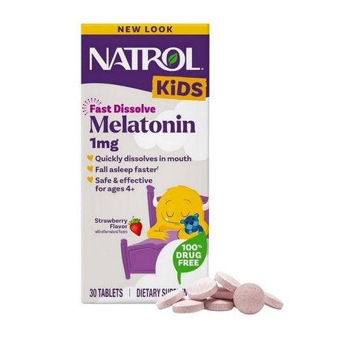 Natrol, Kids Fast Dissolve Melatonin Strawberry Flavored, 30 Tabs Natrol
