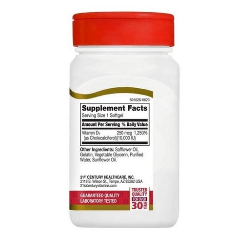 21st Century, Vitamin 400 IU, 250 Mcg, 110 Softgels 21st Century