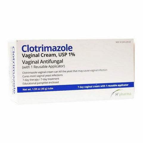 Clotrimazole, Vaginal Antifungal Cream 1% With Reusable Applicator, 45 Grams Clotrimazole