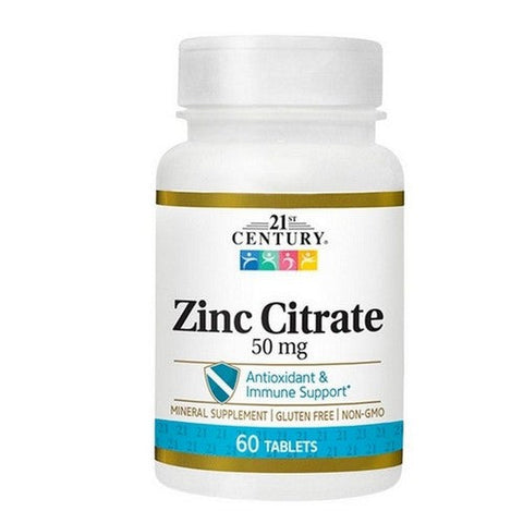 21st Century, Zinc Citrate, 50 Mg, 60 Tabs 21st Century