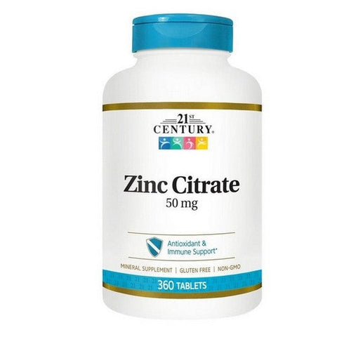 21st Century, Zinc Citrate, 50 Mg, 360 Tabs 21st Century