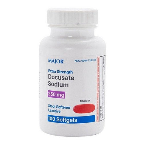 Major Pharmaceuticals, Docusate Sodium, 100 Softgels Major Pharmaceuticals