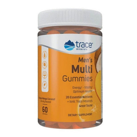 Trace Minerals, Men's Multi Gummies Orange Mango Coconut Plant Based, Sugar Free 60 Count Trace Minerals