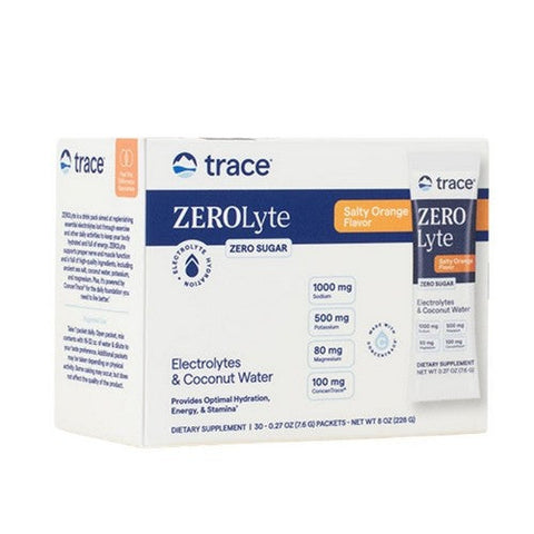Trace Minerals, ZEROLyte Electrolyte Drink Mix Salty Orange, 30 Packets Trace Minerals