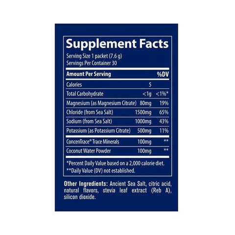 Trace Minerals, ZEROLyte Electrolyte Drink Mix Salty Orange, 30 Packets Trace Minerals
