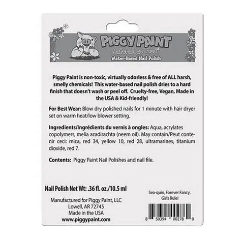Piggy Paint, Nail Polish Sea Quin & Forever Fancy And Girls Rule, 3 Count Piggy Paint
