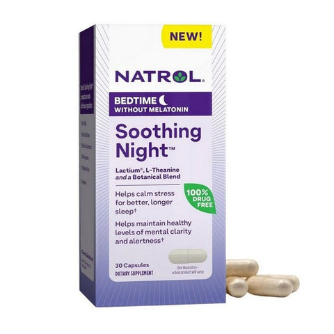Natrol, Soothing Night Bedtime Without Melatonin, 30 Capsules Natrol