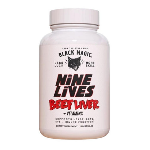 Black Magic, Nine Lives Beef Liver Plus Daily Vitamin, 160 Capsules Black Magic