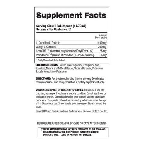 Top Secret Nutrition, Fireball L-Carnitine Liquid With Paradoxine Berry Blast, 16 Oz