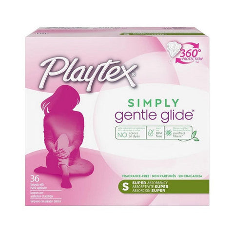 Playtex, Simply Gentle Glide Plastic Tampons Super, 36 Count Playtex