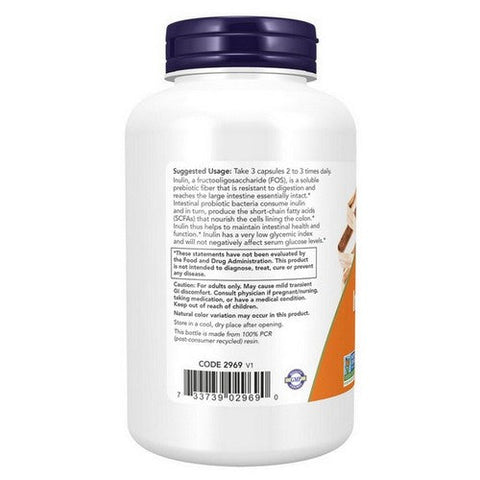 Now Foods, Prebiotic Inulin Fiber, 180 VegCaps Now Foods