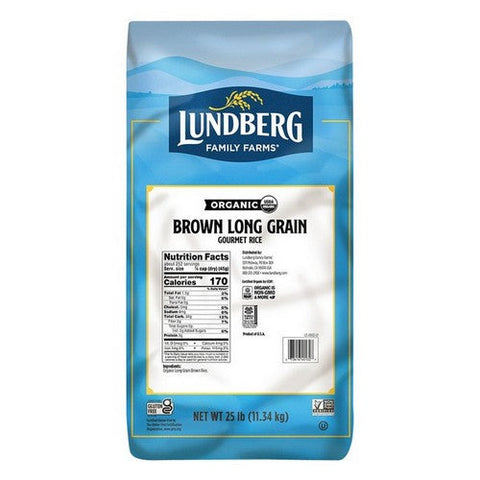 Lundberg, Organic Long Grain Brown Rice, 25 Lbs Lundberg