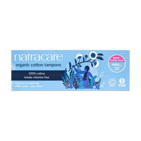 Natracare, Organic Cotton Tampons Super Plus Without Applicator, SUPER+, 20 CT