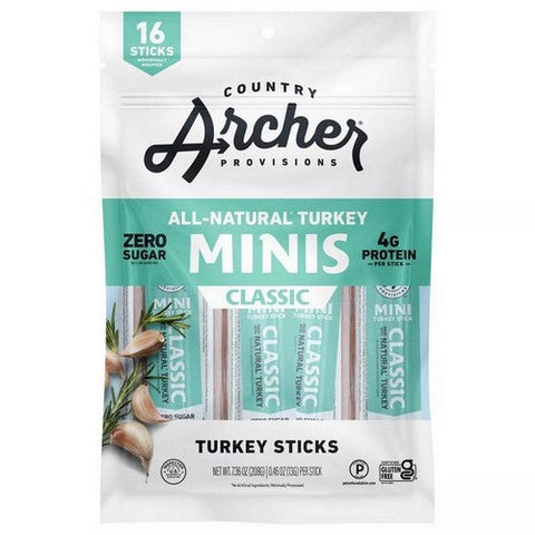 Country Archer, Provisions Rosemary Turkey Sticks Minis, 7.36 Oz (Case Of 8) Country Archer