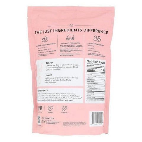 Just Ingredients, Strawberries And Cream Protein Powder, 2.16 Lb Just Ingredients