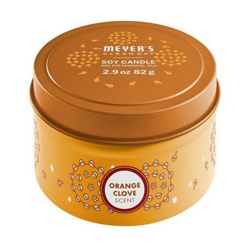 Mrs. Meyer's, Clean Day Tin Candle Orange Clove, 2.9 Oz (Case Of 8) Mrs. Meyer's
