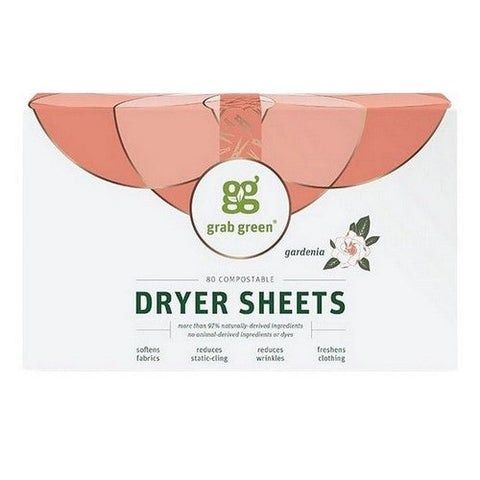 Grab Green, Gardenia Classic Dryer Sheets, 80 Count Grab Green