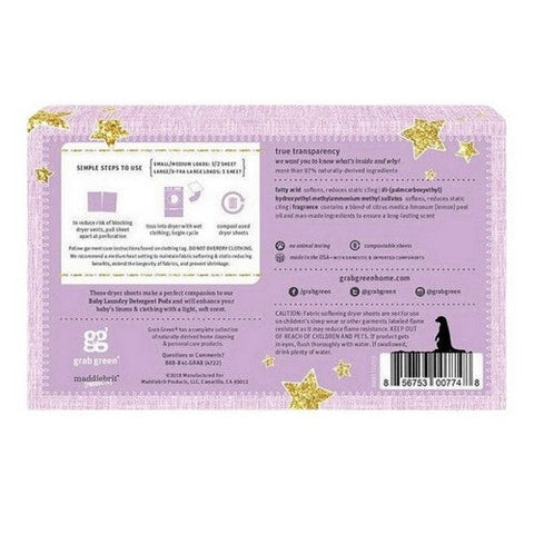 Grab Green, Dreamy Rosewood Baby Dryer Sheets, 80 Count Grab Green