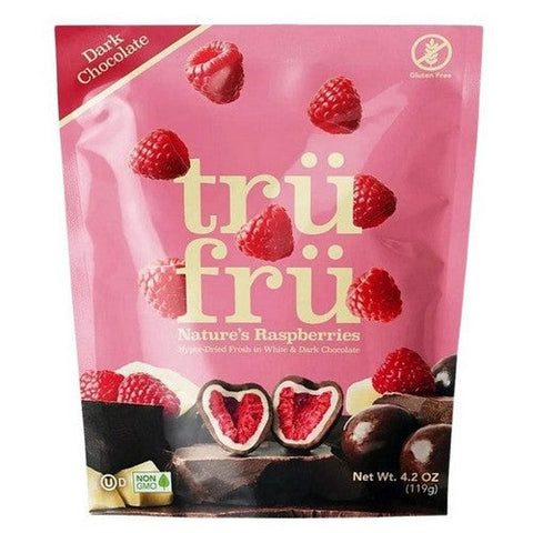 Tru Fru, Hyper Dried Raspberries In White And Dark Chocolate, 4.2 Oz