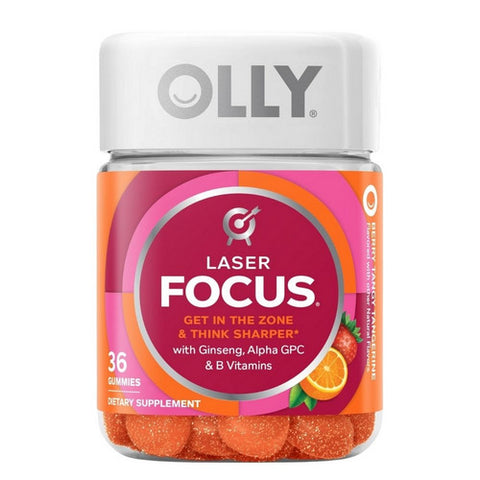 Olly, Laser Focus Gummies Berry Tangy Tangerine, 36 Count Olly