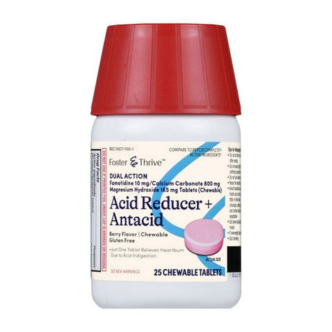 Foster And Thrive, Acid Reducer + Antacid Chewable Berry, 25 Tabs Foster And Thrive