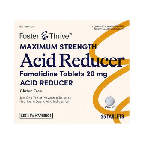 Foster And Thrive, Maximum Strength Acid Reducer, 20 Mg, 25 Tabs Foster And Thrive