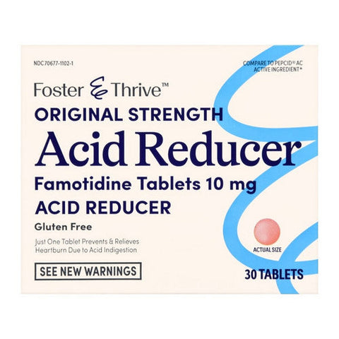 Foster And Thrive, Original Strength Acid Reducer Famotidine, 10 Mg, 30 Tabs Foster And Thrive
