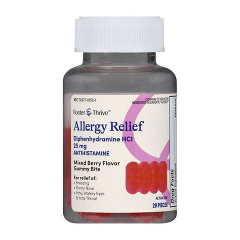 Foster And Thrive, Allergy Relief Diphenhydramine Hcl, 25 Mg, 20 Count Foster And Thrive