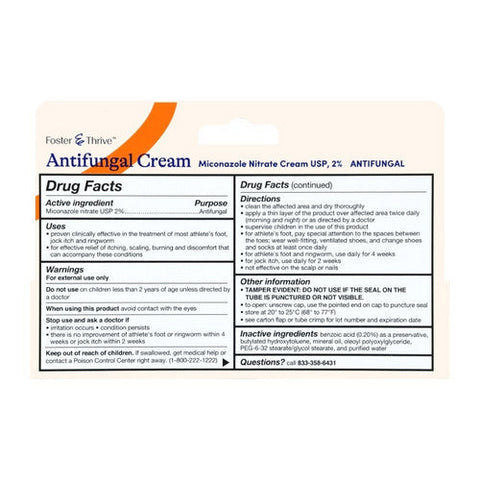 Foster And Thrive, Antifungal Miconazole Nitrate Cream, 1 Oz Foster And Thrive