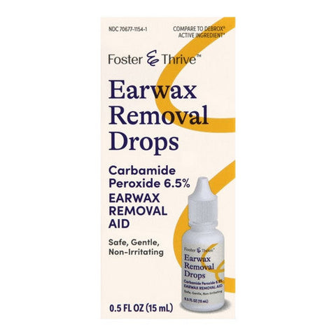Foster And Thrive, Earwax Removal Drops Carbamide Peroxide 6.5%, 0.5 Oz Foster And Thrive