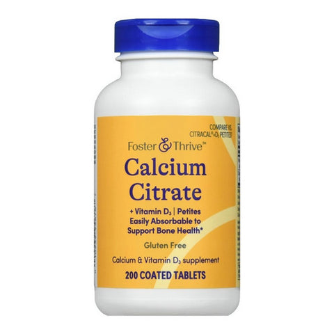 Foster And Thrive, Calcium Citrate + Vitamin D3 Petites Coated, 200 Tabs Foster And Thrive