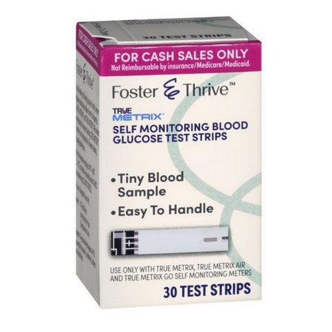 True Metrix Self Monitoring Blood Glucose Test Strips 30 Count by Foster And Thrive