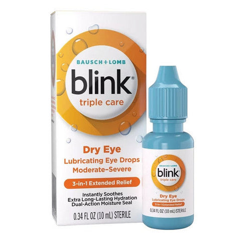 Bausch + Lomb, Blink Triple Care Lubricating Eye Drops Moderate Severe Dry Eye, 10 Ml Bausch + Lomb