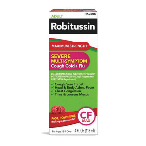 Adult Severe Multi-Symptom Cough Cold + Flu Liquid Maximum Strength 4 Oz by Robitussin