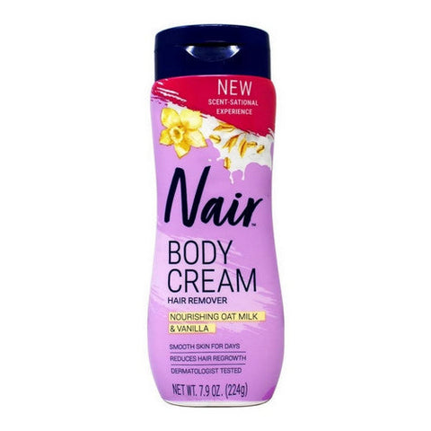 Nair, Body Cream Hair Remover Nourishing Oat Milk And Vanilla, 7.9 Oz Nair