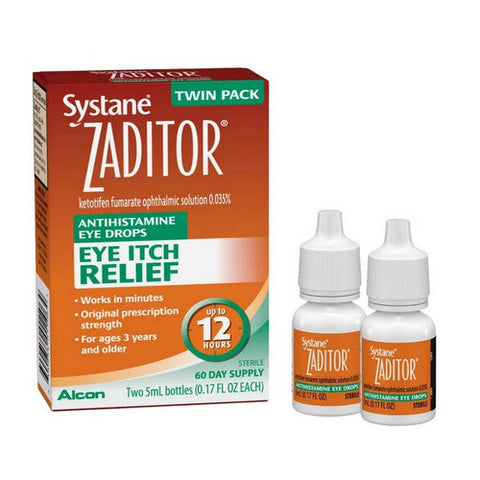 Systane, Zadiator Eye Itch Relief Antihistamine Eye Drops Twin Pack, 10 Ml Systane