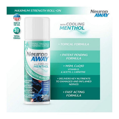 Neuropaway, Roll On With Menthol, 3.25 Oz Neuropaway