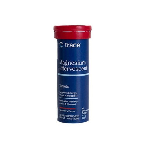 Trace Minerals, Magnesium Effervescent Raspberry, 10 Tabs / 8 Count Trace Minerals