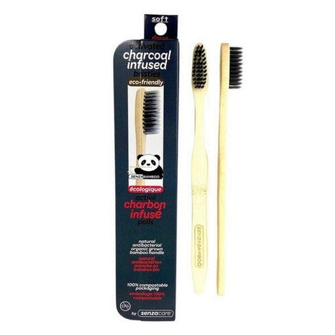 Senzacare, Toothbrush With Activated Charcoal Infused Bristles, 1 Count Senzacare