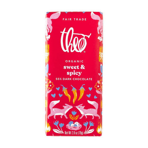 Theo Chocolate, 55% Dark Chocolate Sweet And Spicy, 2.8 Oz (Case Of 12) Theo Chocolate