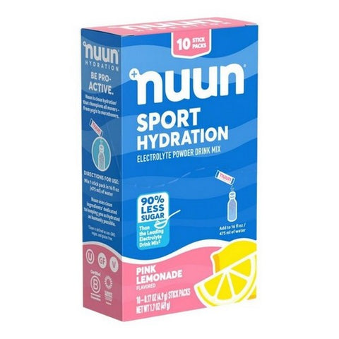 Nuun, Sport Hydration Electrolyte Powder Pink Lemonade, 1.7 Oz / 10 Packets Nuun