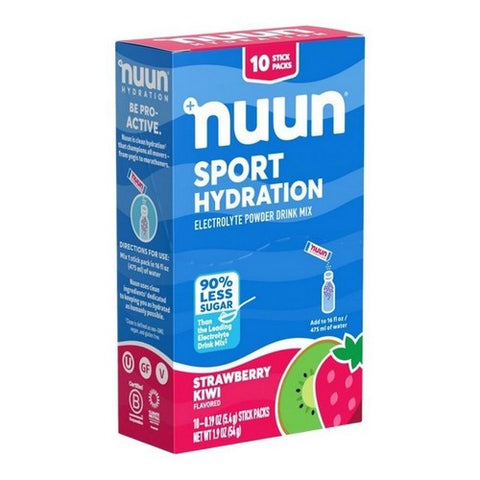 Nuun, Sport Hydration Electrolyte Powder Strawberry Kiwi, 1.9 Oz / 10 Packets Nuun