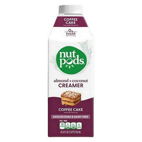 Nutpods, Creamer Coffee Cake Unsweetened, 25.4 Oz (Case Of 6) Nutpods