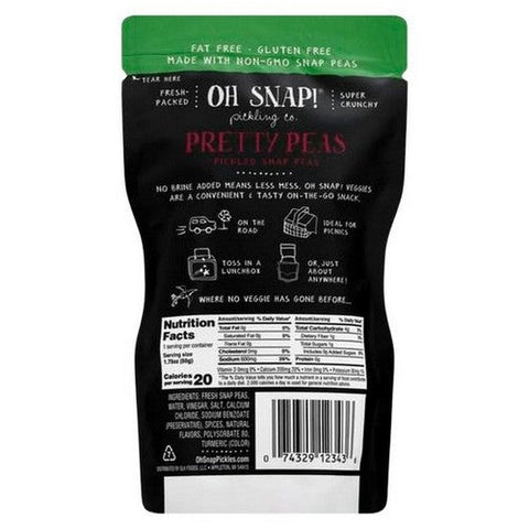 OhSnap!, Pretty Peas Pickled Snap Peas, 1.5 Oz (Case Of 12)