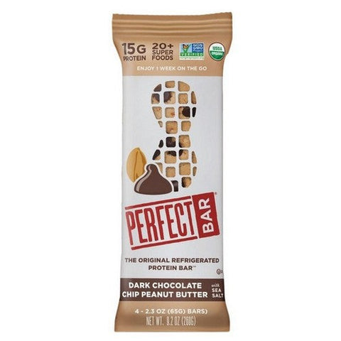 Perfect Bar, Dark Chocolate Chip Peanut Butter Protein Bar, 2.3 Oz X 4 Count (Case Of 4) Perfect Bar