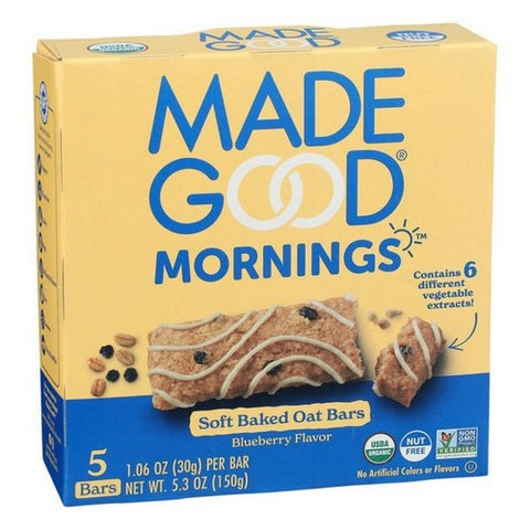 Madegood, Organic Soft Baked Oat Bars Blueberry, 5.3 Oz (Case Of 6) Madegood