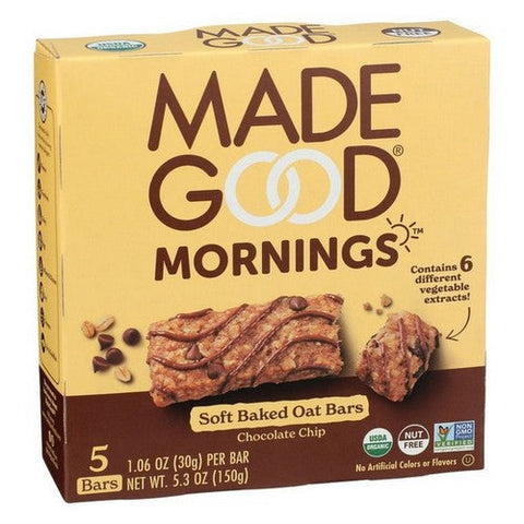 Madegood, Organic Soft Baked Oat Bars Chocolate Chip, 5.3 Oz (Case Of 6) Madegood