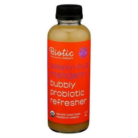 Biotic Kvass, Organic Bubbly Passionfruit Probiotic, 15.2 Oz (Case Of 6) Biotic Kvass