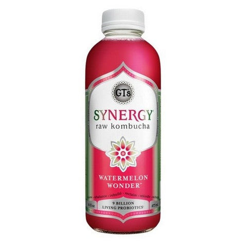 GT's, Organic Synergy Watermelon Wonder Kombucha, 16 Oz (Case Of 12) GT's