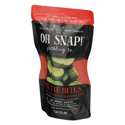 OhSnap!, Hottie Bites Hot N Spicy Pickle Snacking Cuts, 3.5 Oz (Case Of 12) OhSnap!